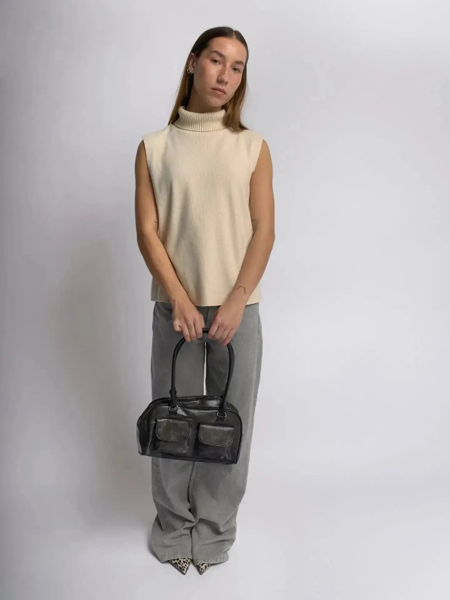 Sleek Distressed Leather Carry