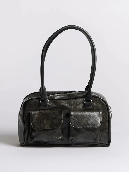 Sleek Distressed Leather Carry